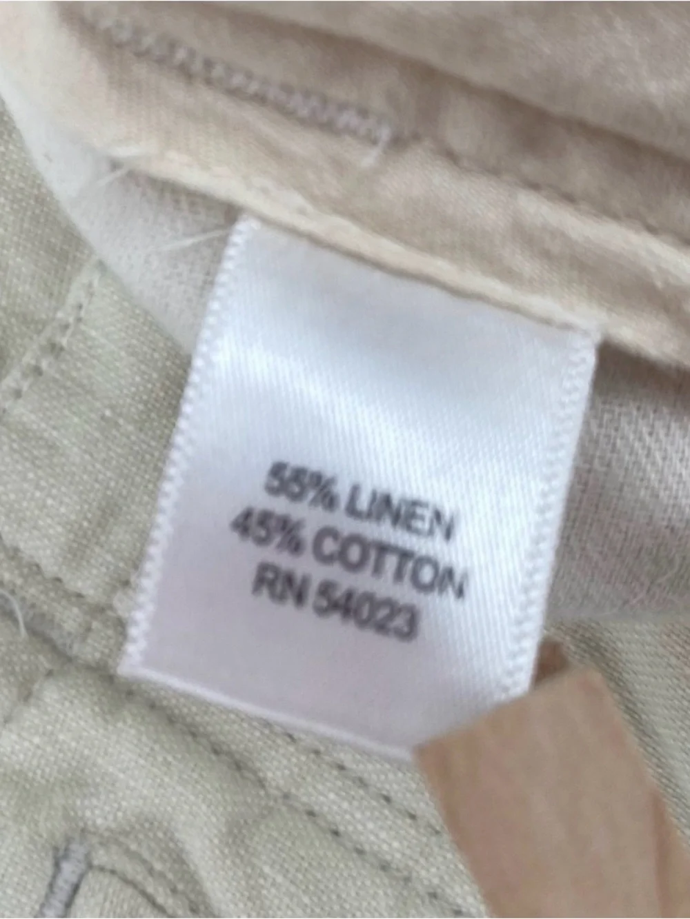 NWT Banana Republic Cream Linen Cotton Blend Straight Fit Pants 34x30